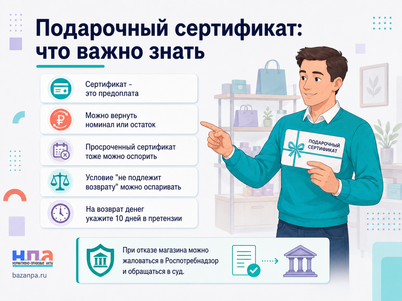 Как вернуть деньги за подарочный сертификат