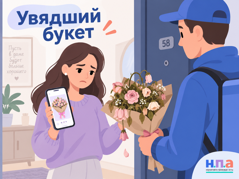 Как вернуть деньги за увядший или не соответствующий фото букет