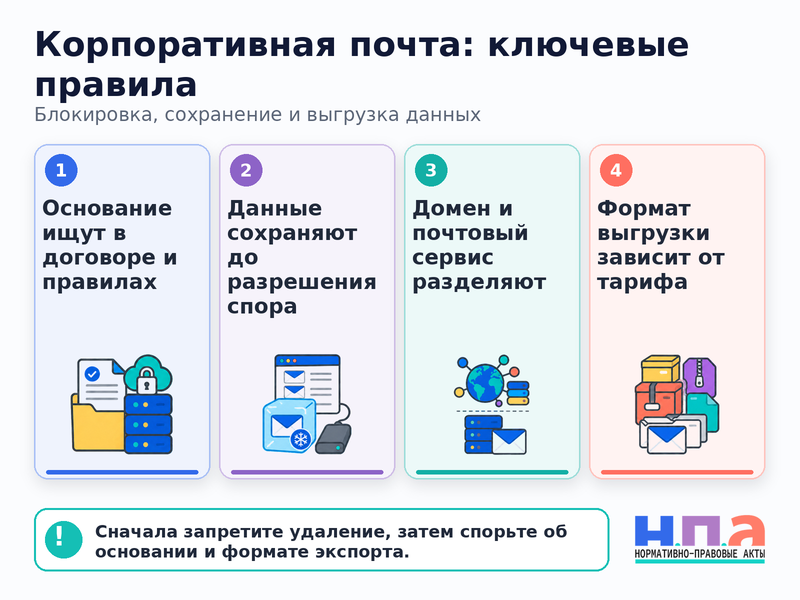 Как восстановить корпоративную почту и выгрузить переписку после блокировки