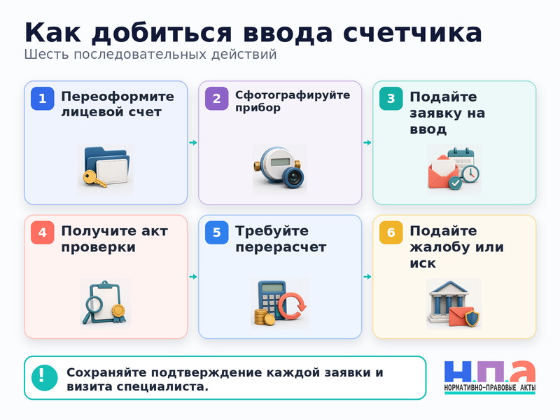 Как ввести счетчик, если УК ссылается на долг прежнего владельца