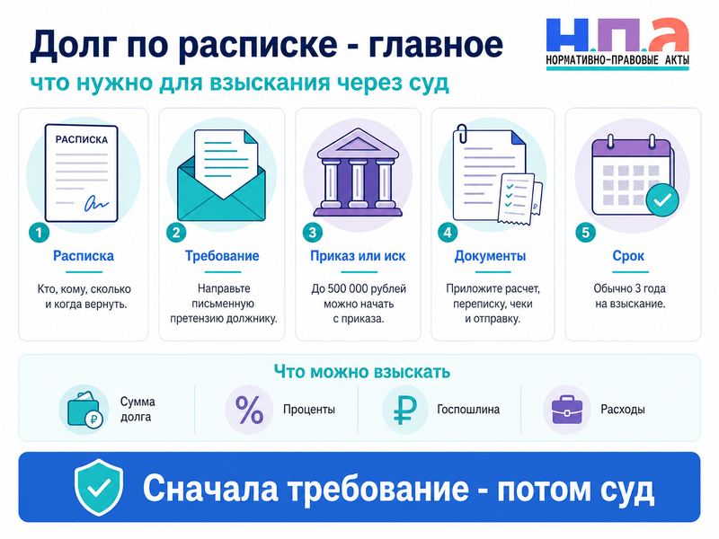 Как взыскать долг по расписке: претензия, суд и срок давности