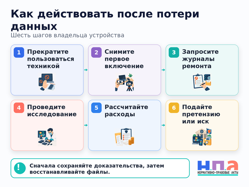Как взыскать компенсацию за удаленные данные после ремонта