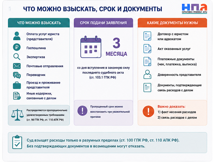 Как взыскать судебные расходы на юриста с проигравшей стороны