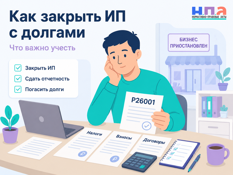 Как закрыть ИП с долгами по налогам, взносам и договорам