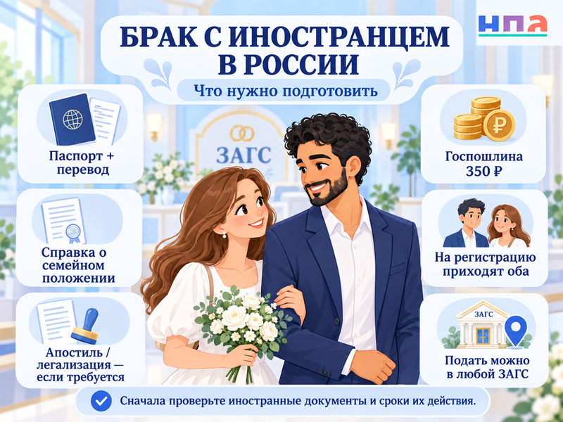 Как зарегистрировать брак с иностранцем в России и какие нужны документы