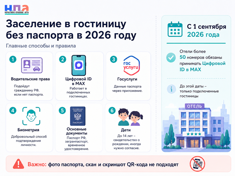 Как заселиться в гостиницу без паспорта в 2026 году Цифровой ID, Госуслуги и биометрия
