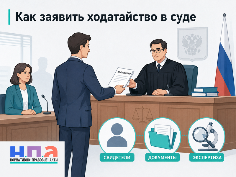 Как заявить ходатайство в суде свидетели, документы, экспертиза