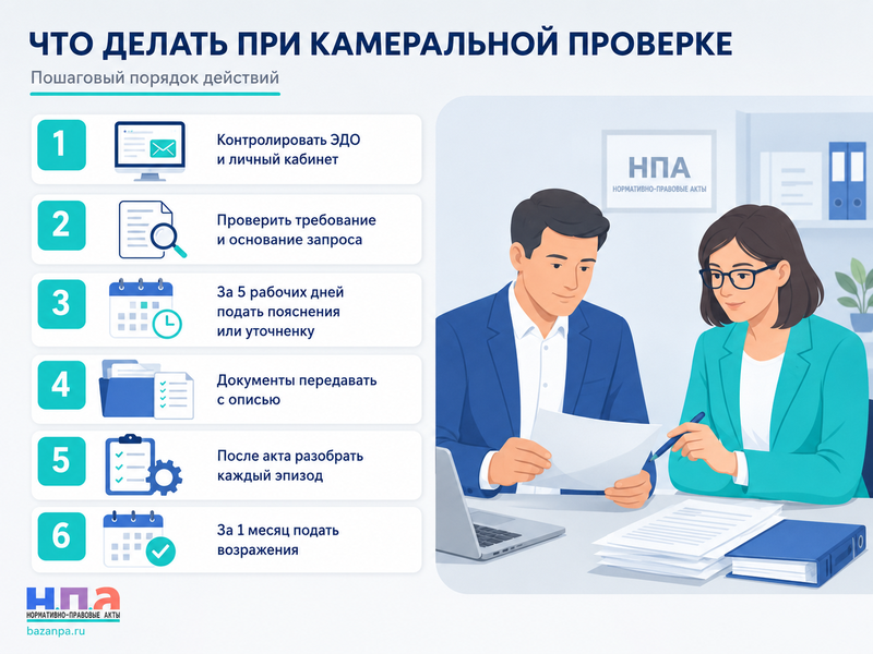 Камеральная налоговая проверка сроки, документы и возражения на акт