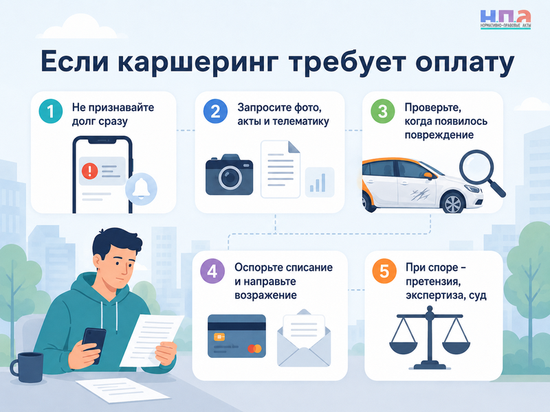 Каршеринг требует оплатить повреждение автомобиля или штраф как оспорить начисление