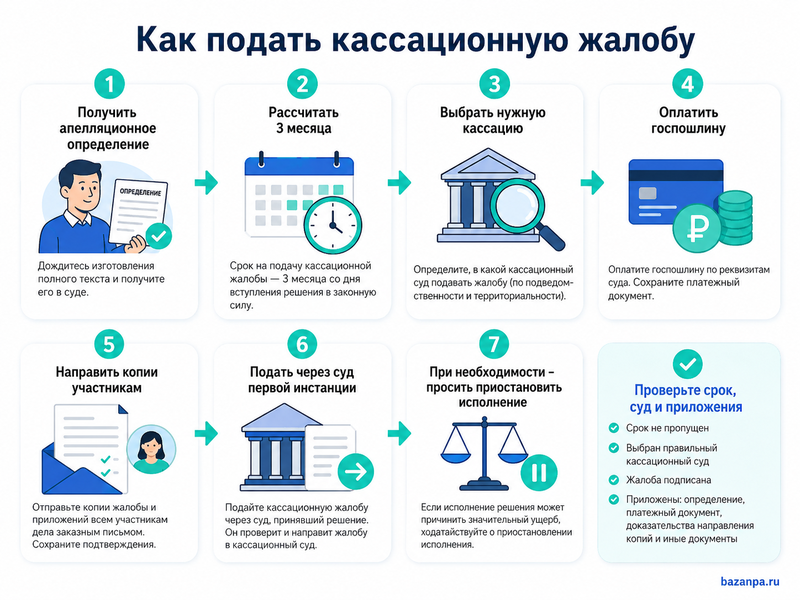 Кассационная жалоба по гражданскому делу срок, госпошлина и порядок подачи