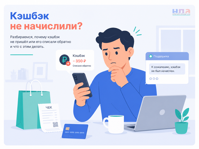 Кэшбэк не начислили или списали обратно претензия банку, магазину или программе лояльности