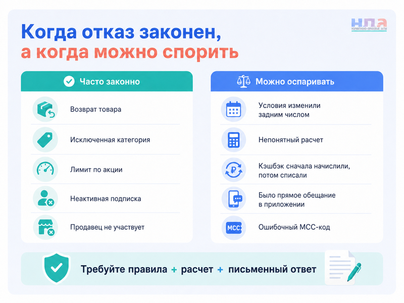 Кэшбэк не начислили или списали обратно претензия банку, магазину или программе лояльности