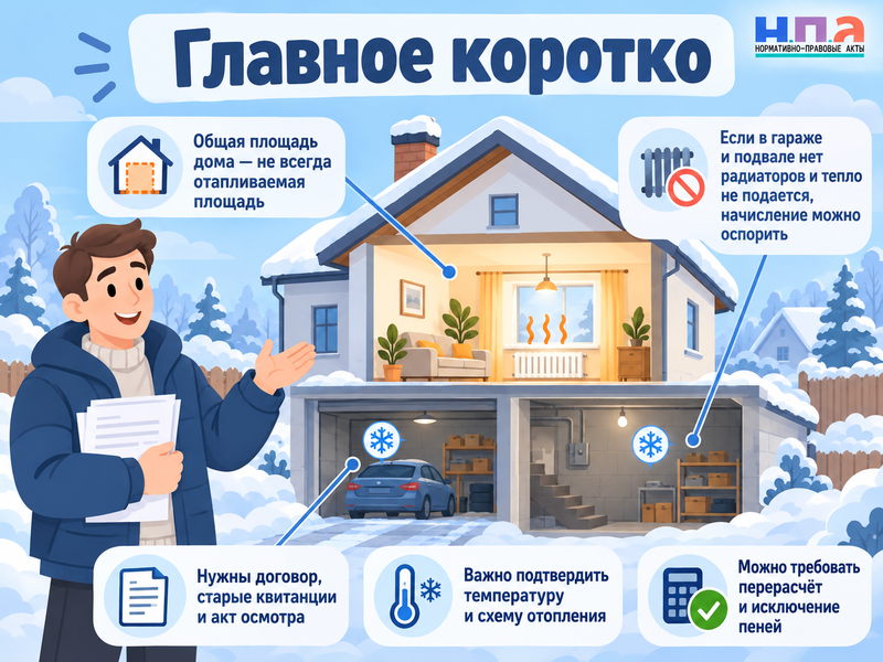 Холодный гараж и подвал включили в отопление - нужно ли платить