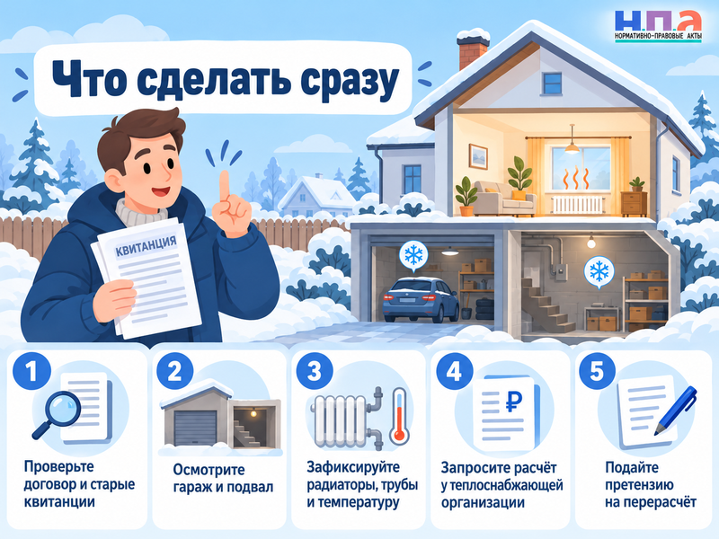 Холодный гараж и подвал включили в отопление - нужно ли платить