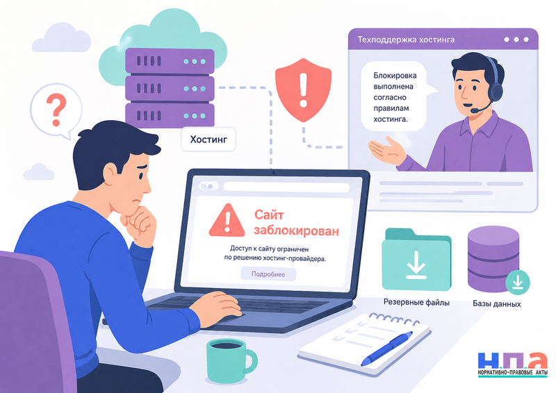 Хостинг-провайдер заблокировал сайт и отказывается предоставить файлы или базу данных
