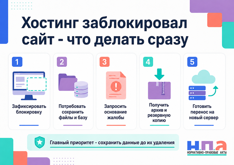 Хостинг-провайдер заблокировал сайт и отказывается предоставить файлы или базу данных