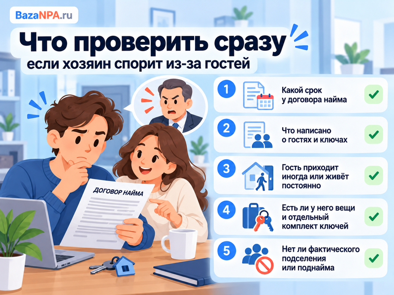 Хозяин съёмной квартиры запрещает гостей - нужно ли согласовывать визиты