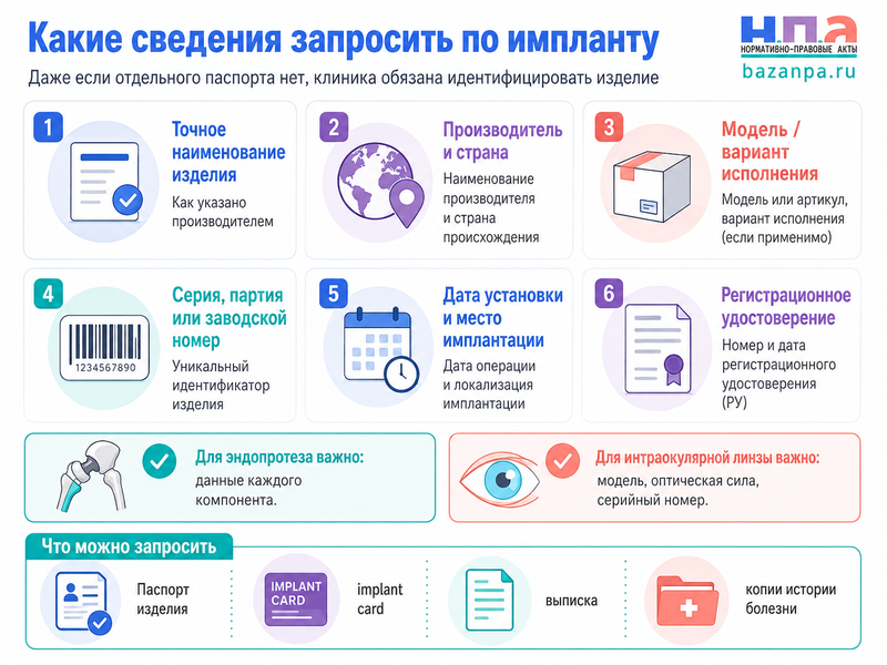 Клиника не выдает паспорт импланта, эндопротеза, интраокулярной линзы или другого медицинского изделия
