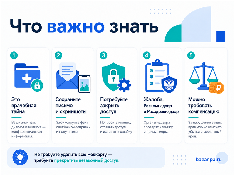 Клиника отправила результаты анализов, диагноз или выписку другому человеку что делать