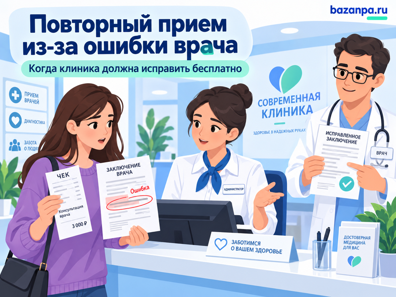 Клиника требует снова оплатить прием из-за ошибки врача - нужно ли платить