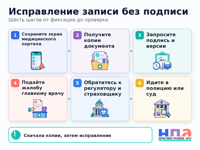 Клиника внесла в медицинскую карту согласие или отказ, которого пациент не подписывал как исправить запись