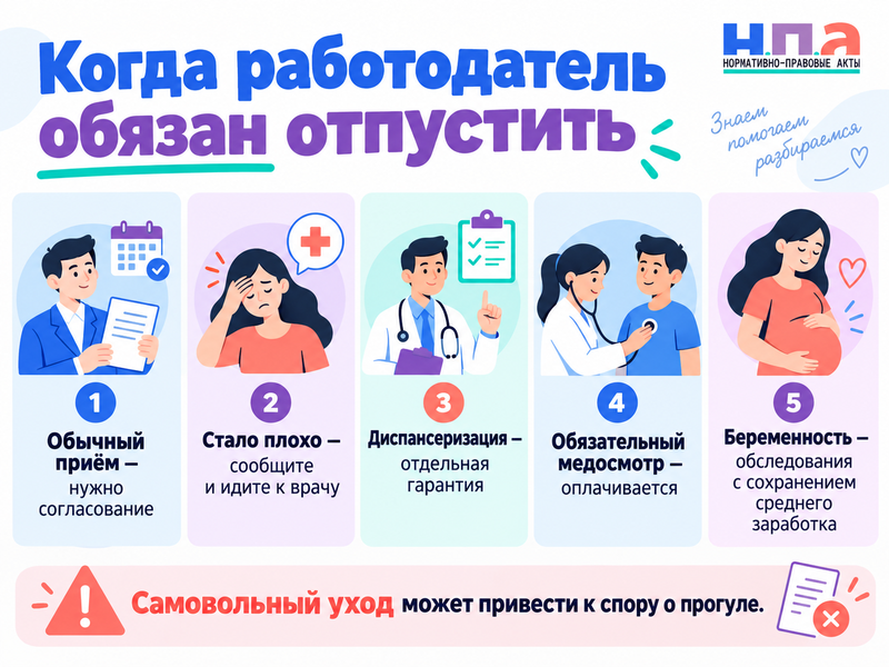 Когда можно уйти с работы к врачу