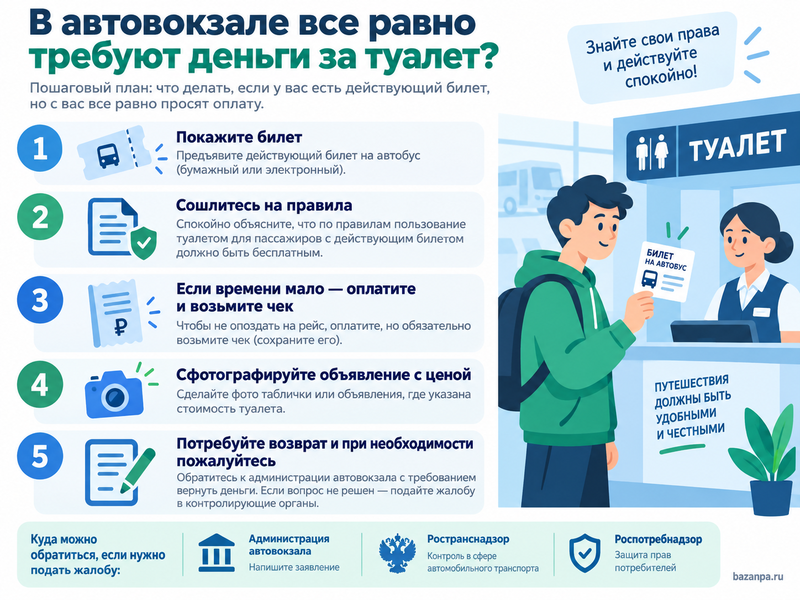 Когда туалет на автовокзале должен быть бесплатным