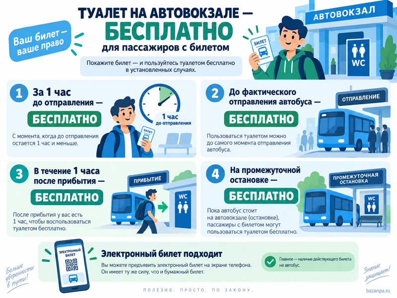 Когда туалет на автовокзале должен быть бесплатным
