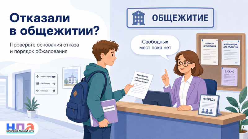Колледж или вуз отказал в предоставлении общежития в 2026 году: кто имеет преимущество и как обжаловать решение