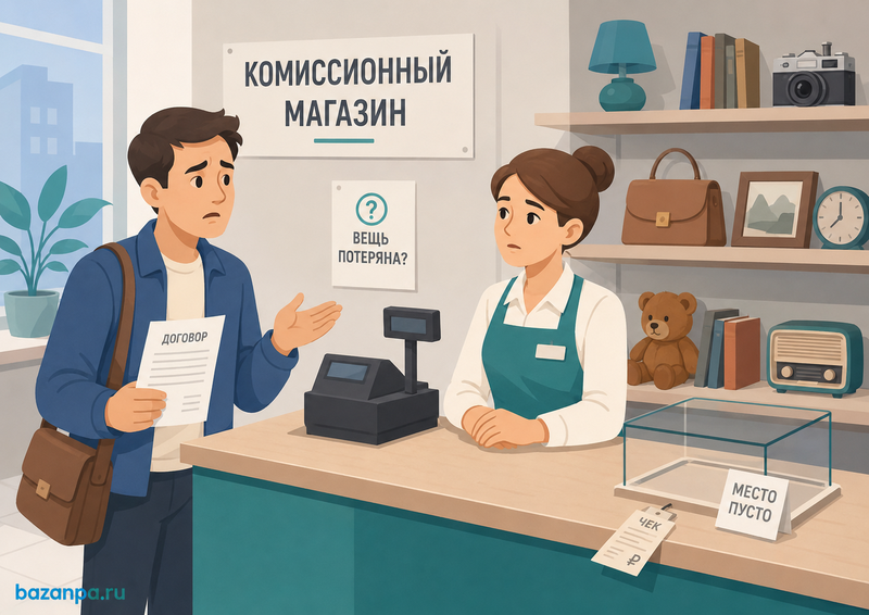 Комиссионный магазин потерял вещь, продал ее и не перечислил деньги претензия и взыскание стоимости