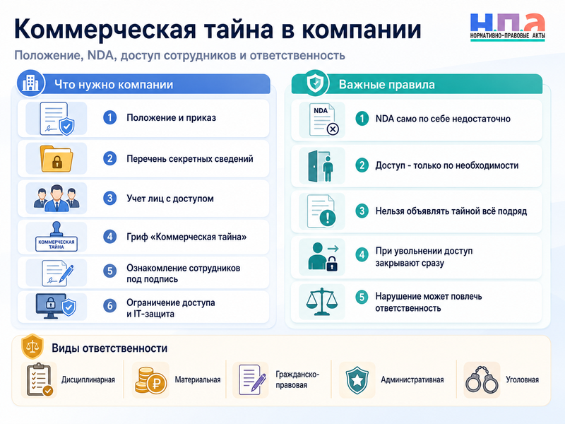 Коммерческая тайна в компании положение, NDA, доступ сотрудников и ответственность (3)