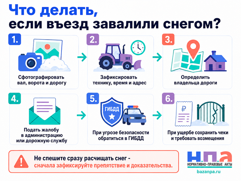 Коммунальная техника сваливает снег перед воротами, гаражом или въездом на участок кто обязан убрать снежный вал