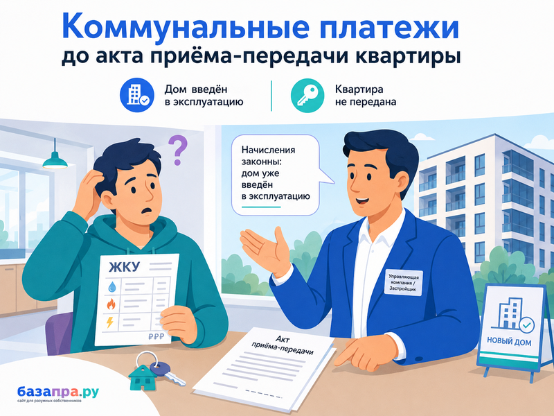 Коммунальные платежи до акта приёма-передачи квартиры кто должен платить