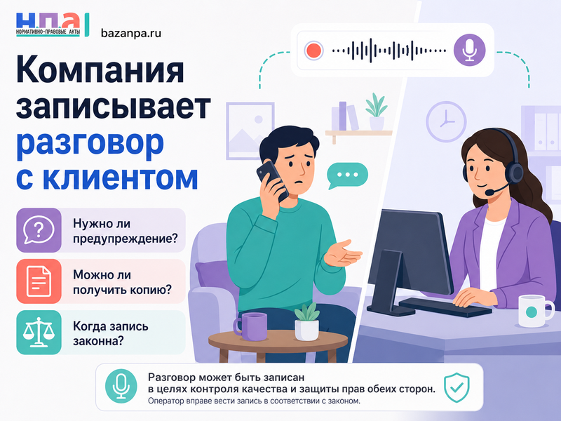 Компания записывает телефонные разговоры с клиентами нужно ли предупреждение и как получить копию записи
