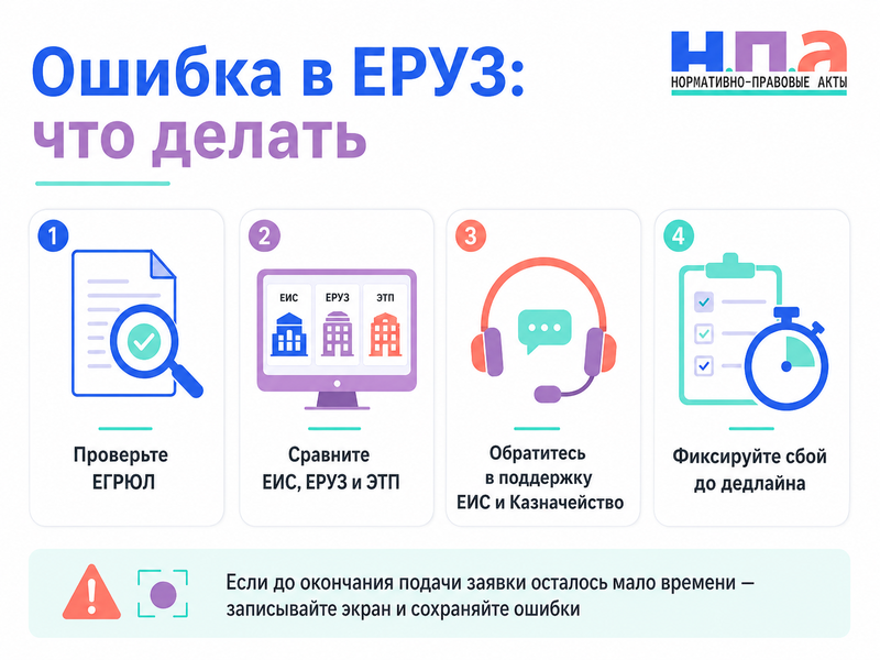 Компания зарегистрирована в ЕИС, но отсутствует в ЕРУЗ или указаны неверные сведения как исправить запись и подать заявку
