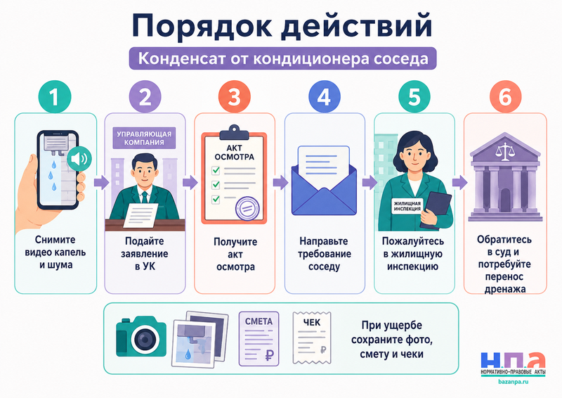 Конденсат из кондиционера соседа капает на окно, балкон или фасад куда жаловаться
