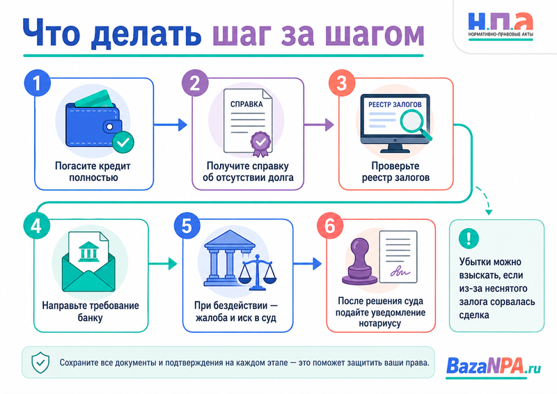 Кредит погашен, но имущество осталось в Реестре уведомлений о залоге как удалить запись