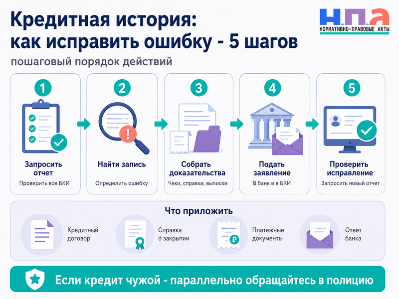 Кредитная история испорчена ошибочно как исправить