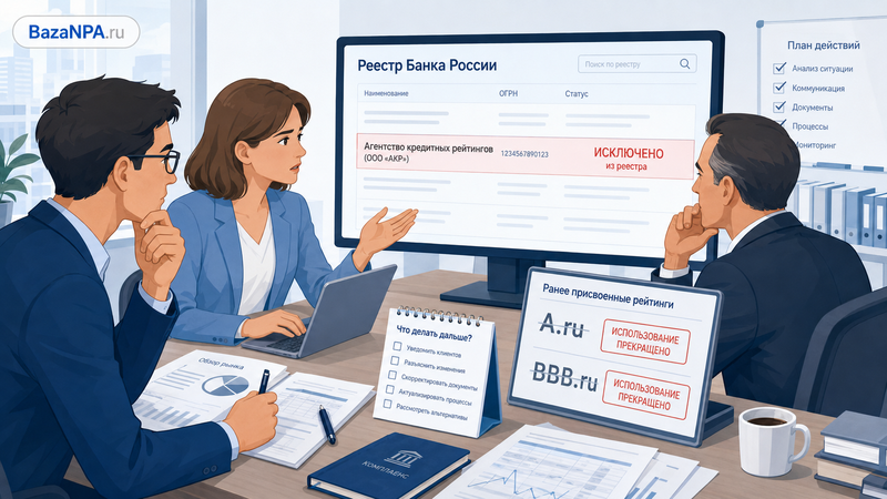 Кредитное рейтинговое агентство исключили из реестра Банка России