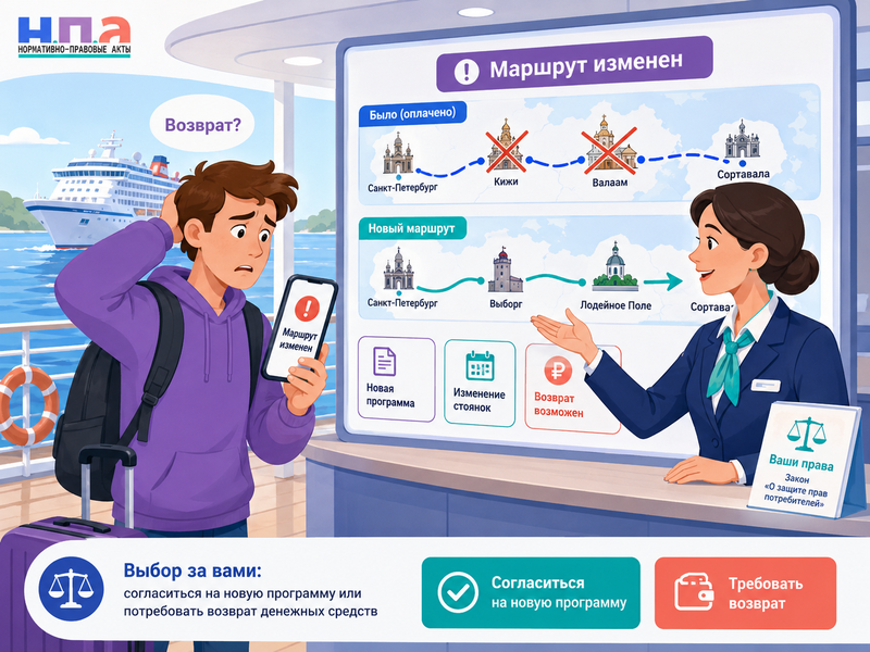 Круизная компания изменила маршрут когда можно отказаться от круиза или вернуть часть стоимости