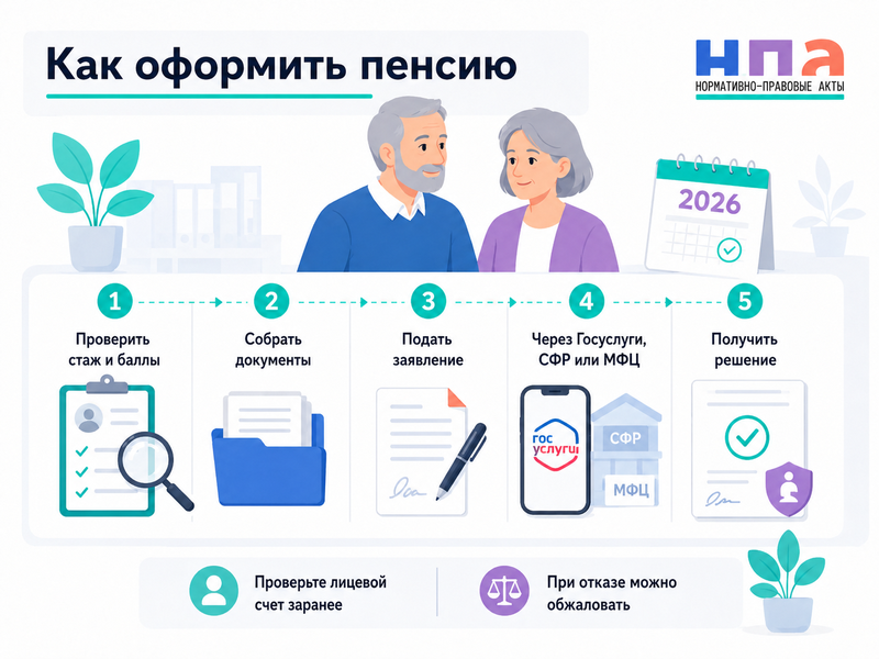 Кто выходит на пенсию в 2026 году возраст, стаж, пенсионные баллы и документы