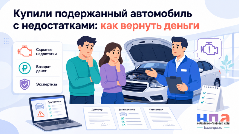Купили подержанный автомобиль с недостатками как расторгнуть договор и вернуть деньги