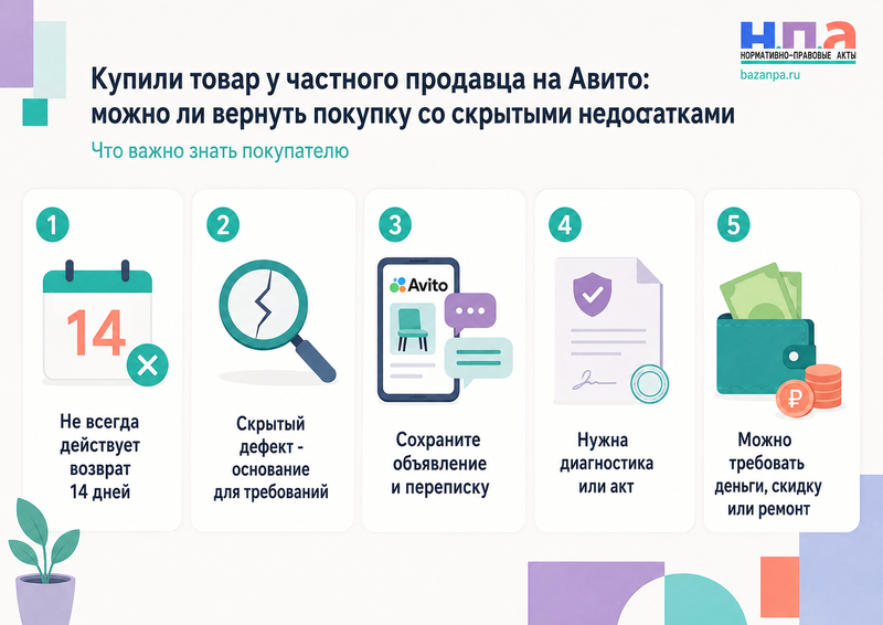Купили товар у частного продавца на Авито: можно ли вернуть покупку со скрытыми недостатками