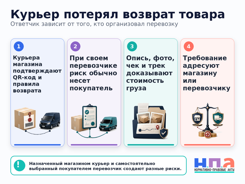 Курьерская служба потеряла возврат товара, а магазин не возвращает деньги