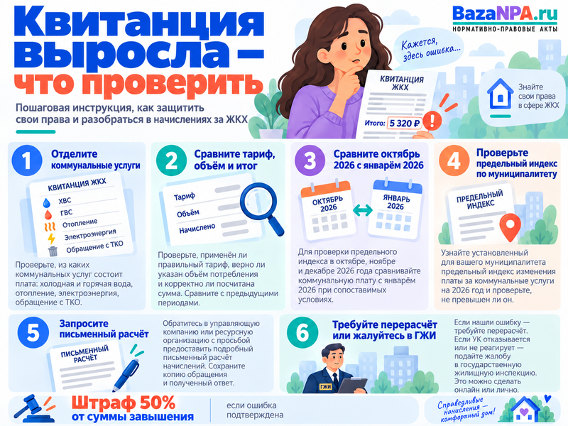 Квитанция за ЖКХ выросла с 1 октября 2026 года - как проверить начисления