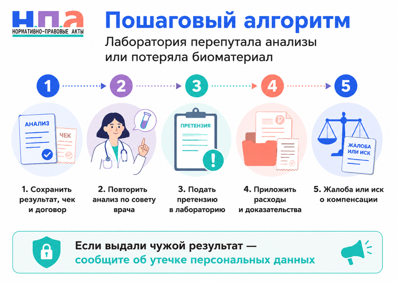 Лаборатория перепутала анализы или потеряла биоматериал