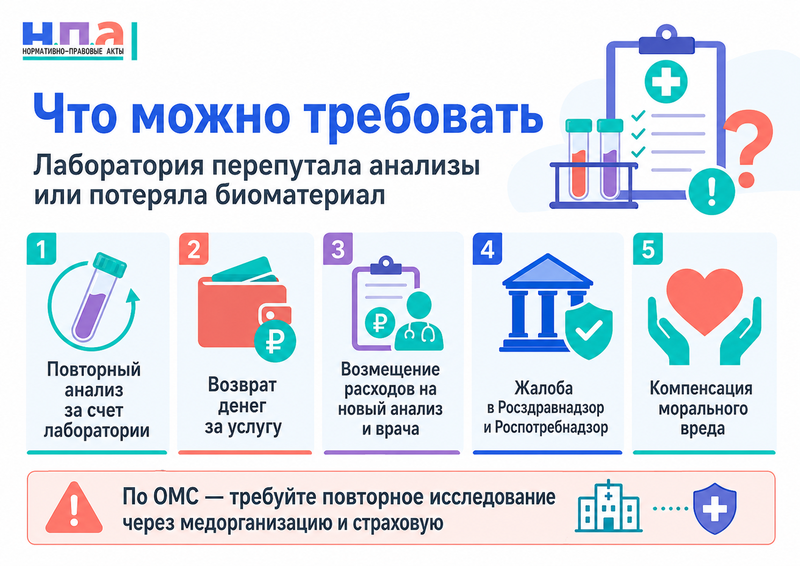 Лаборатория перепутала анализы или потеряла биоматериал