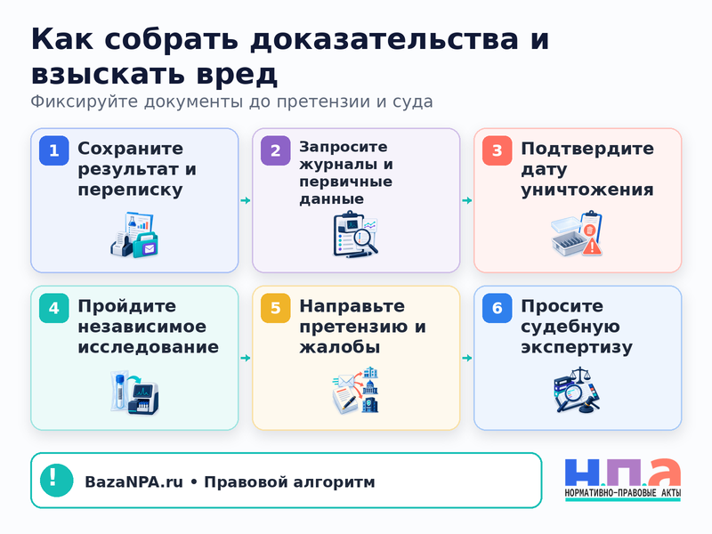 Лаборатория уничтожила биоматериал: доказательства ошибки и компенсация