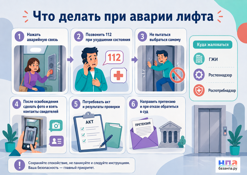 Лифт застрял, резко остановился или повредил вещи кто отвечает