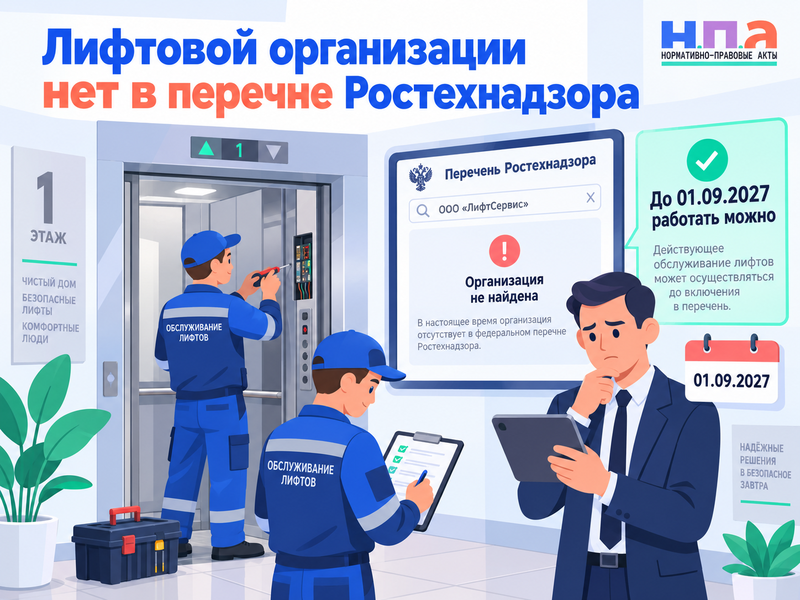 Лифтовой организации нет в перечне Ростехнадзора